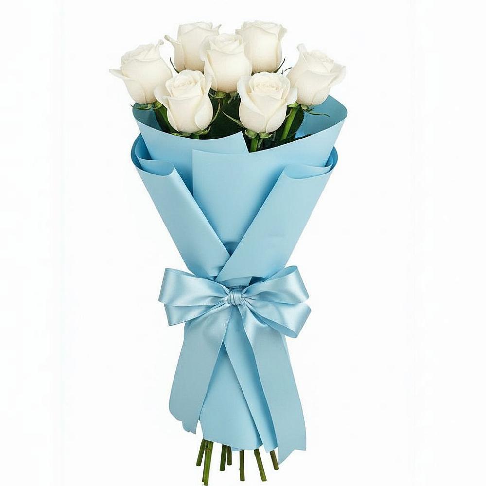 Букет 7 белых роз Проуд в Чагоде