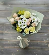 Букет цветов из:  Альстромерии, Розы и Хризантемы в Чагоде